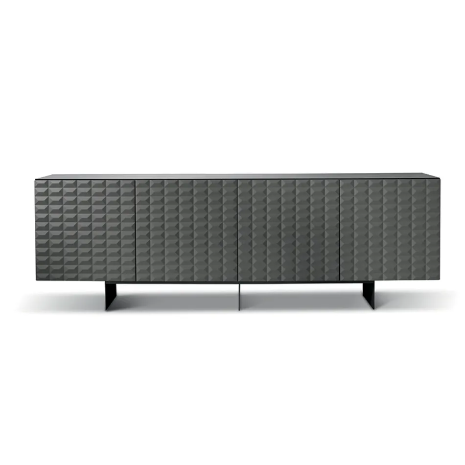 Komoda z 4 drzwiami z płyty MDF pokrytej lakierowanym PCV Wyprodukowano we Włoszech - Dorotea Viadurini