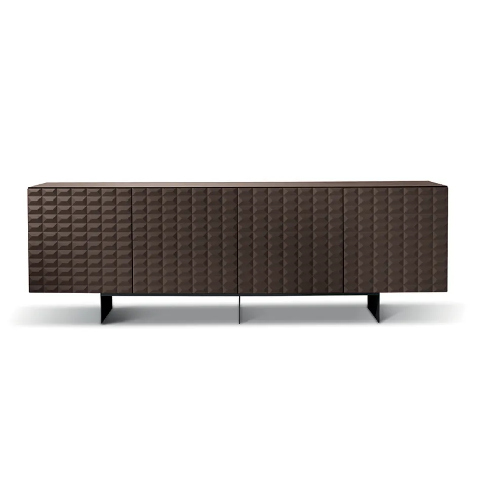 Komoda z 4 drzwiami z płyty MDF pokrytej lakierowanym PCV Wyprodukowano we Włoszech - Dorotea Viadurini