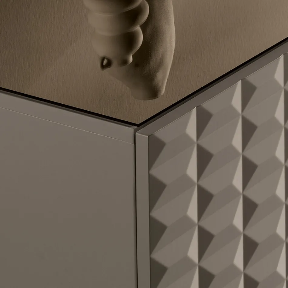 Komoda z 4 drzwiami z płyty MDF pokrytej lakierowanym PCV Wyprodukowano we Włoszech - Dorotea Viadurini