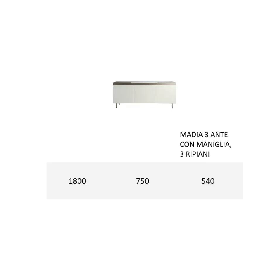 Kredens z korpusem i drzwiami w podstawie Mdf na 4 nóżkach Made in Italy - Coral Viadurini