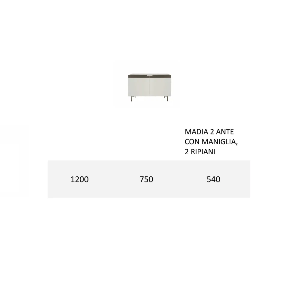 Kredens z korpusem i drzwiami w podstawie Mdf na 4 nóżkach Made in Italy - Coral Viadurini