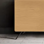 Kredens do salonu z 4 drzwiami w wykończeniu naturalnego jesionu Made in Italy - Melek Viadurini
