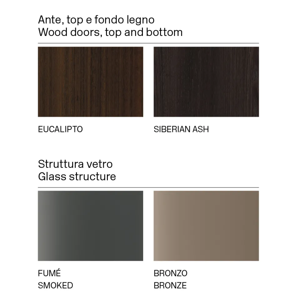 Drewniany kredens ze szklaną konstrukcją Made in Italy - Azuki Viadurini