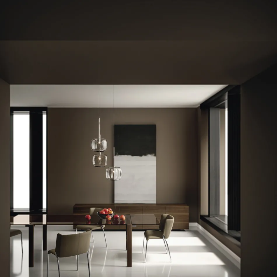 Drewniany kredens ze szklaną konstrukcją Made in Italy - Azuki Viadurini