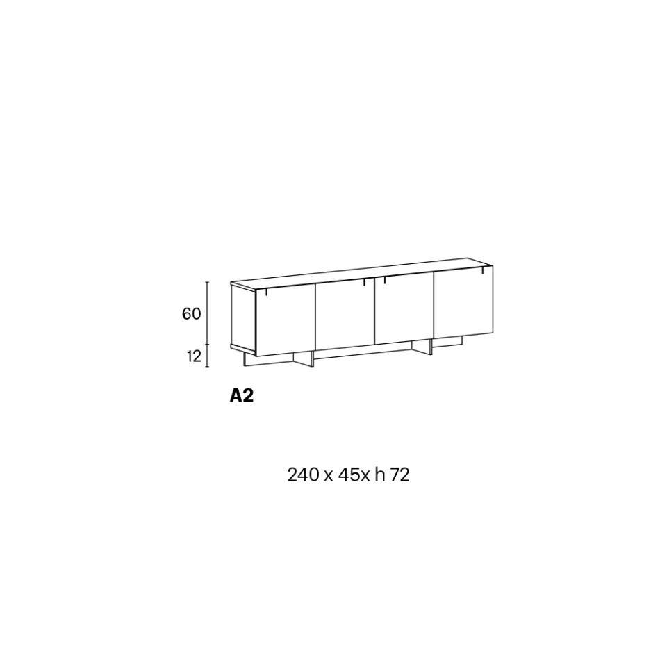 Drewniany kredens ze szklaną konstrukcją Made in Italy - Azuki Viadurini