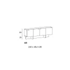 Drewniany kredens ze szklaną konstrukcją Made in Italy - Azuki Viadurini