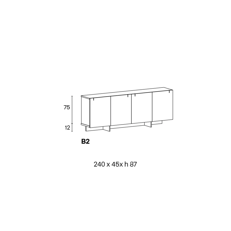 Drewniany kredens ze szklaną konstrukcją Made in Italy - Azuki Viadurini