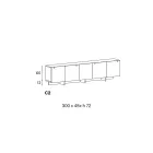 Drewniany kredens ze szklaną konstrukcją Made in Italy - Azuki Viadurini