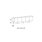 Drewniany kredens ze szklaną konstrukcją Made in Italy - Azuki Viadurini