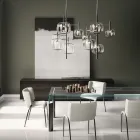 Drewniany kredens ze szklaną konstrukcją Made in Italy - Azuki Viadurini