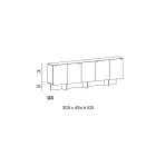 Drewniany kredens ze szklaną konstrukcją Made in Italy - Azuki Viadurini