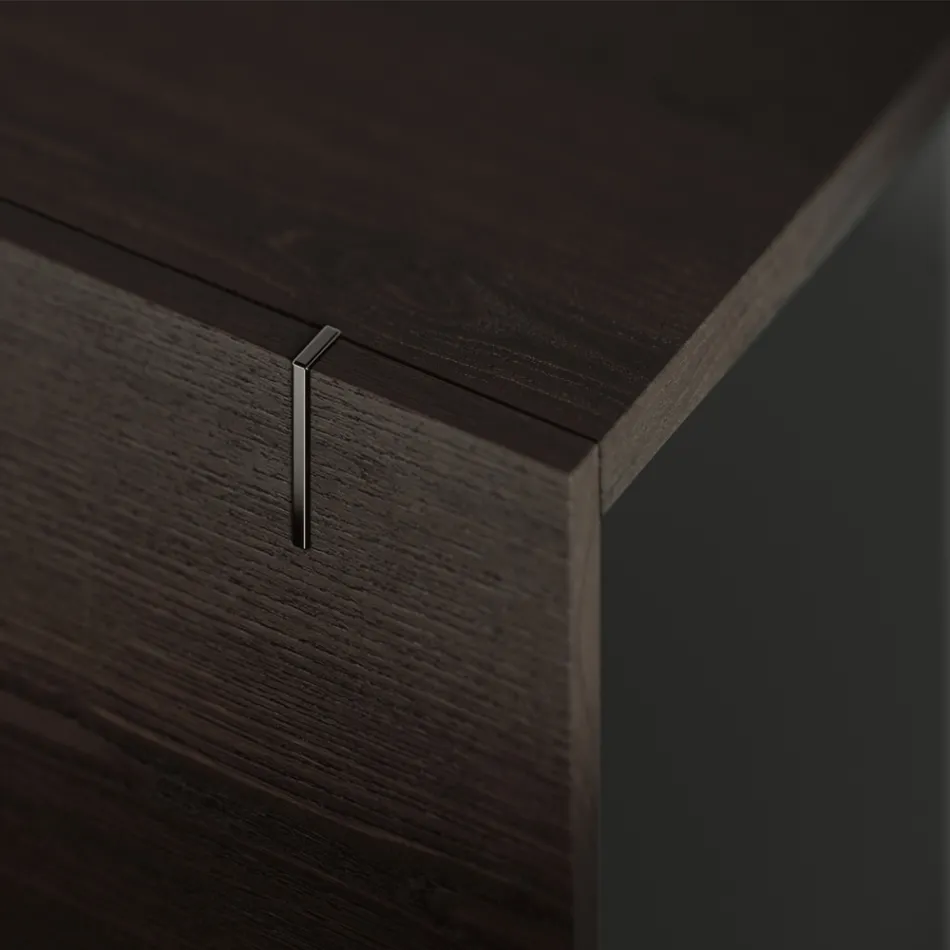 Drewniany kredens ze szklaną konstrukcją Made in Italy - Azuki Viadurini