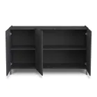 Kredens do salonu pokryty marmurowym wykończeniem melaminowym Made in Italy - cynk Viadurini