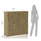 Kredens do salonu z 2 drzwiami skrzydłowymi w wykończeniu dębowym - sodowy Viadurini