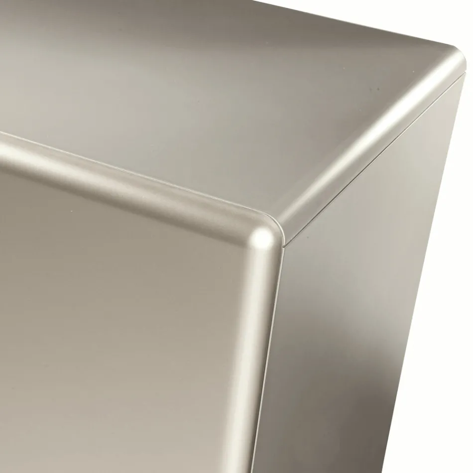 Kredens do salonu z 3 drzwiami z niklowanym wykończeniem Made in Italy - Foglio Viadurini