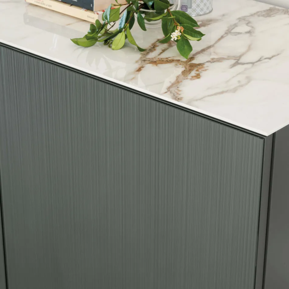 Kredens do salonu ze stalową podstawą i konstrukcją z melaminy - Adriel Viadurini