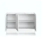 Drewniany kredens do salonu z 3 drzwiami na zawiasach - Tantalo Viadurini