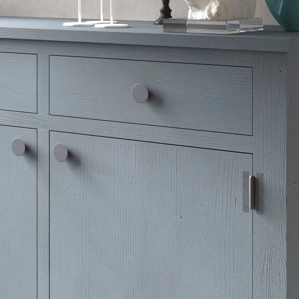 Kredens do salonu z litego drewna jodłowego, 4 przegródki Made in Italy - Pascual Viadurini