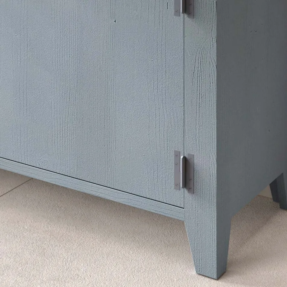 Kredens do salonu z litego drewna jodłowego 4 przegródki Made in Italy - Pascual Viadurini