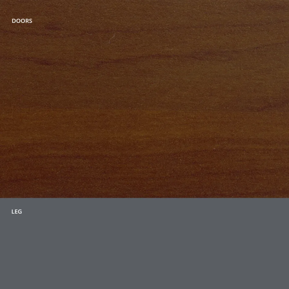 Kredens do salonu z matowego drewna i laminatu HPL Wyprodukowano we Włoszech - Fiorenza Viadurini