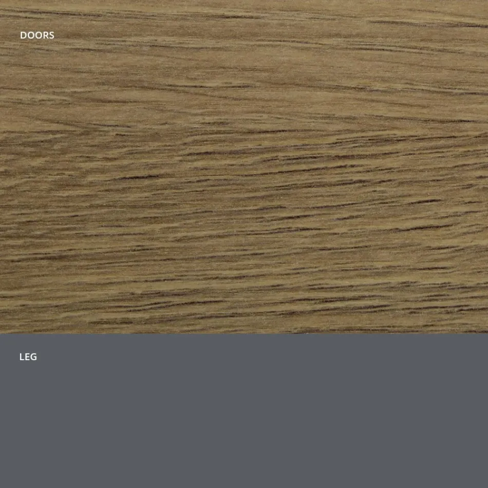 Kredens do salonu z matowego drewna i laminatu HPL Wyprodukowano we Włoszech - Fiorenza Viadurini