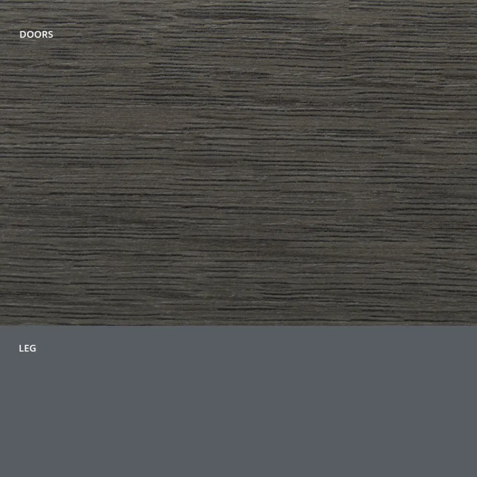 Kredens do salonu z matowego drewna i laminatu HPL Wyprodukowano we Włoszech - Fiorenza Viadurini