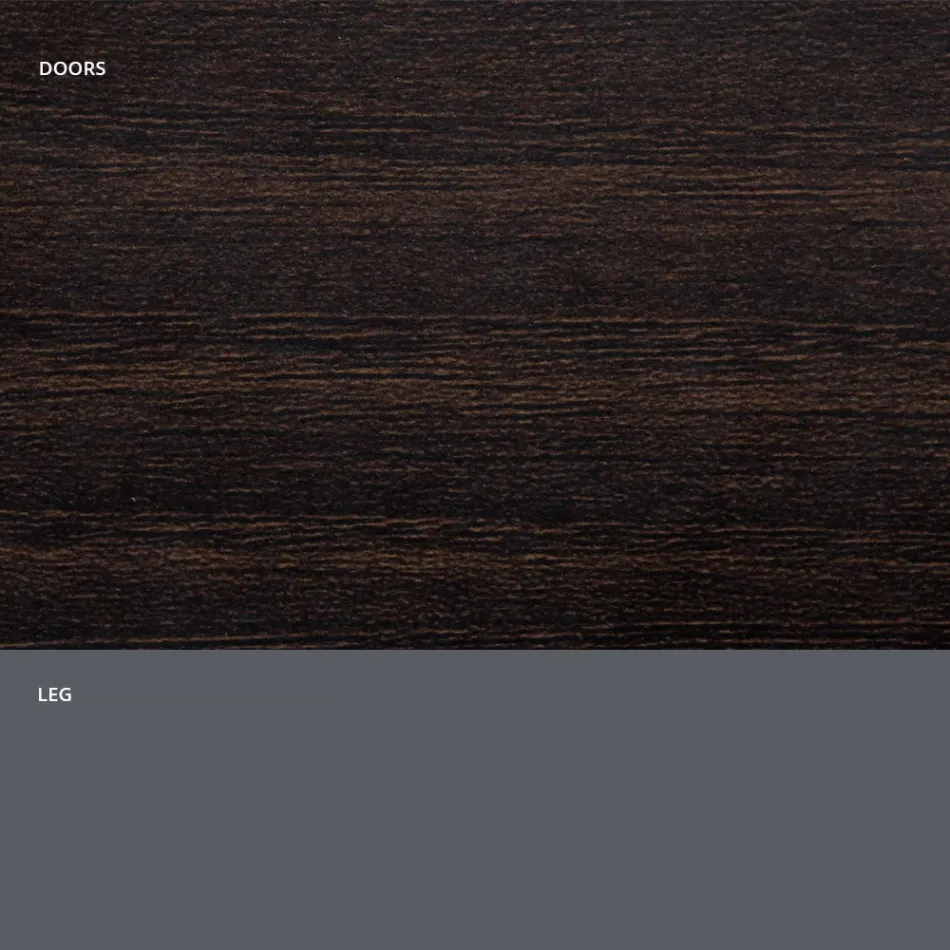 Kredens do salonu z matowego drewna i laminatu HPL Wyprodukowano we Włoszech - Fiorenza Viadurini