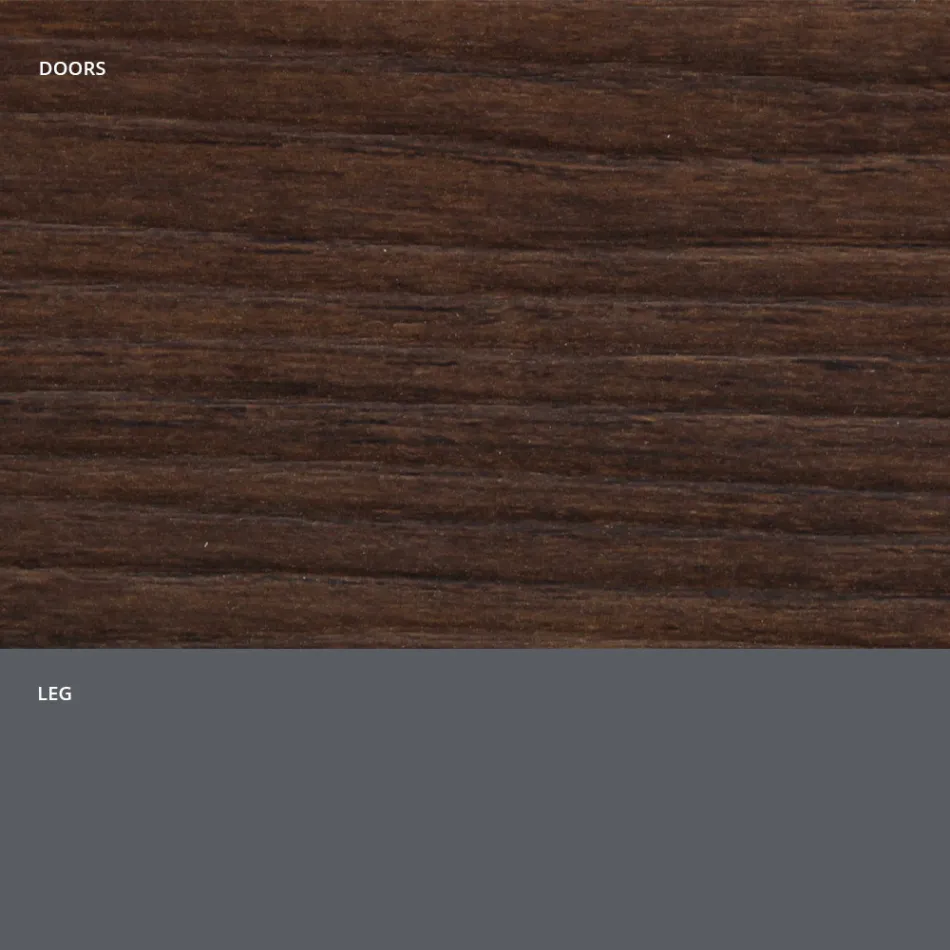 Kredens do salonu z matowego drewna i laminatu HPL Wyprodukowano we Włoszech - Fiorenza Viadurini