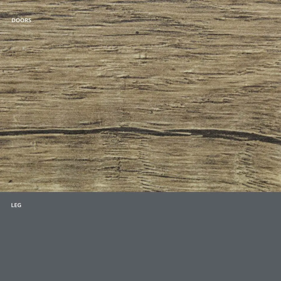 Kredens do salonu z matowego drewna i laminatu HPL Wyprodukowano we Włoszech - Fiorenza Viadurini