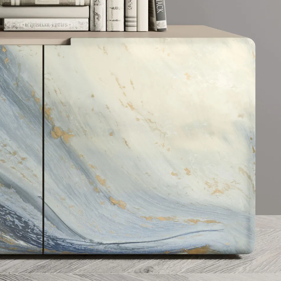 Kredens do salonu z 3 drzwiami w różnych wykończeniach Made in Italy - Ole Viadurini