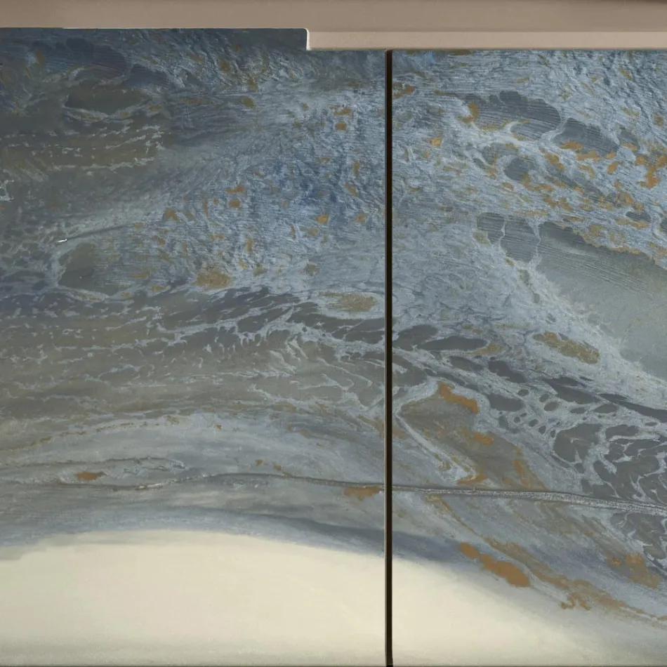 Kredens do salonu z 3 drzwiami w różnych wykończeniach Made in Italy - Ole Viadurini