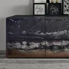 Kredens do salonu z 3 drzwiami w różnych wykończeniach Made in Italy - Ole Viadurini