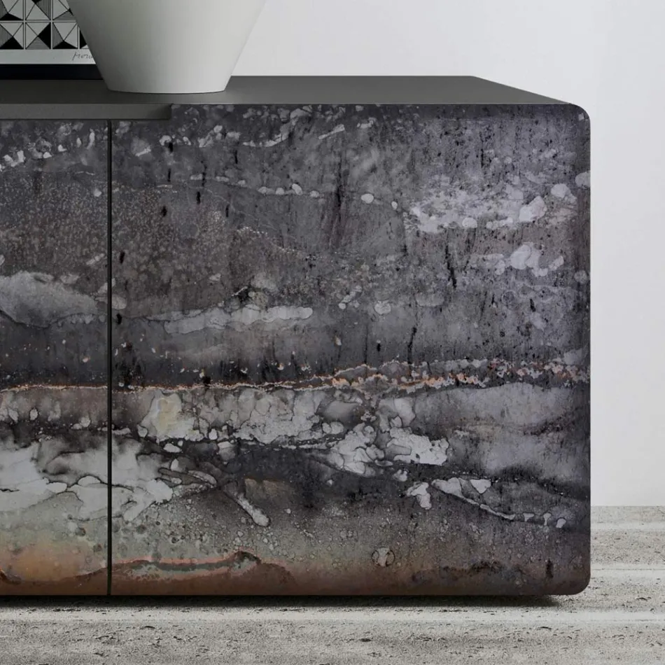 Kredens do salonu z 3 drzwiami w różnych wykończeniach Made in Italy - Ole Viadurini