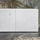 Kredens do salonu z 3 drzwiami z wykończeniem z marmuru Carrara Made in Italy - Finn Viadurini