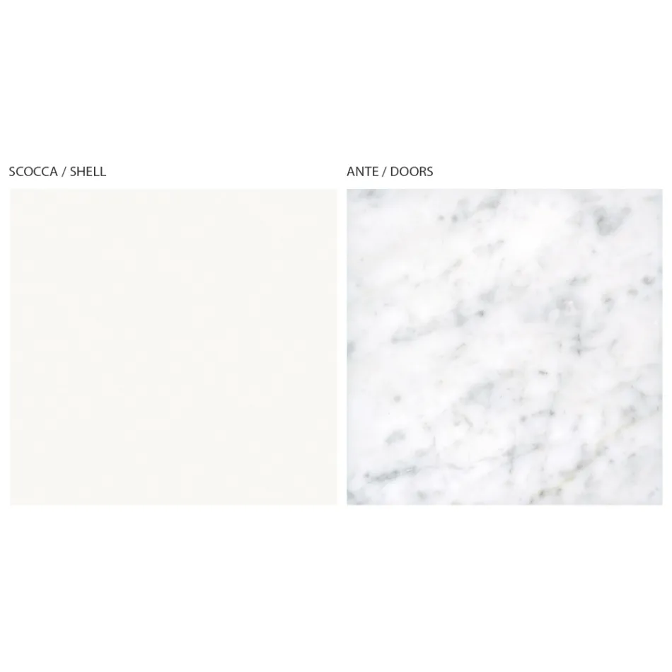 Kredens do salonu z 3 drzwiami z wykończeniem z marmuru Carrara Made in Italy - Finn Viadurini