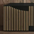 Kredens do salonu z 3 drzwiami z wykończeniem w kolorze nordyckiego dębu wiązanego - Linda Viadurini