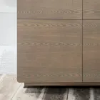 Kredens do salonu z 4 drzwiami w wykończeniu Cappuccino Made in Italy - Eda Viadurini