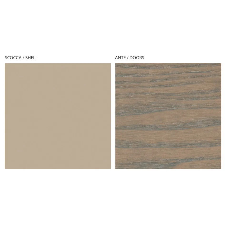 Kredens do salonu z 4 drzwiami w wykończeniu Cappuccino Made in Italy - Eda Viadurini