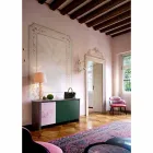 Zaprojektuj kredens z gresu ze strukturą z drewna i płyty MDF Made in Italy - Cunea Viadurini