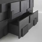 Konstrukcja kredens szczotkowana z drewna modrzewiowego obróbce cieplnej Azalea Viadurini