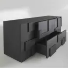 Konstrukcja kredens szczotkowana z drewna modrzewiowego obróbce cieplnej Azalea Viadurini