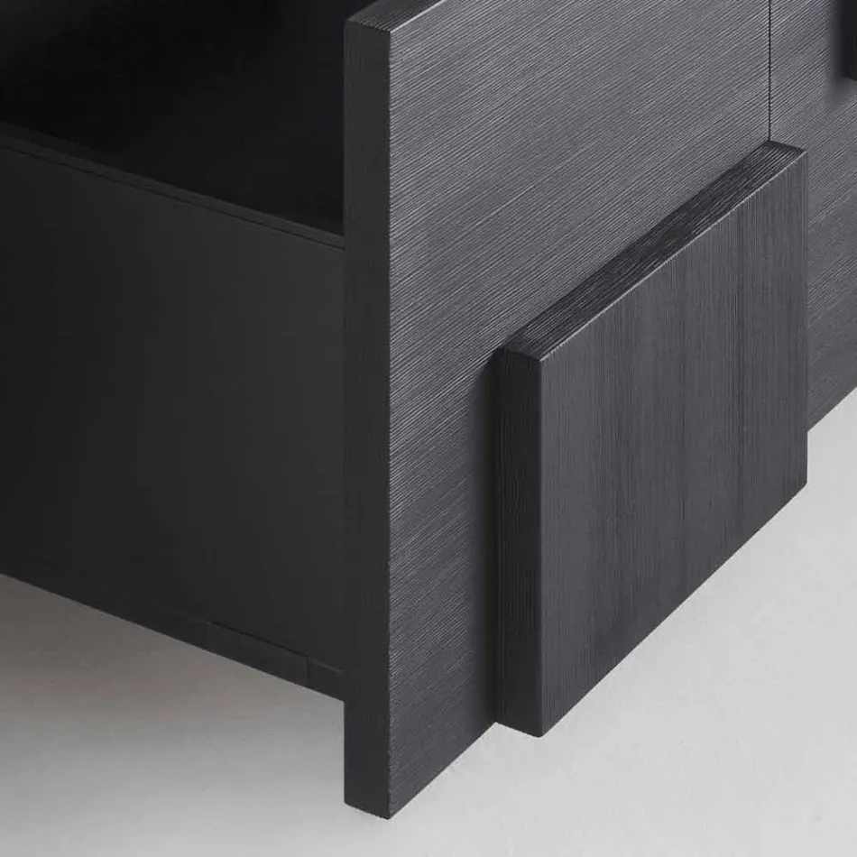 Konstrukcja kredens szczotkowana z drewna modrzewiowego obróbce cieplnej Azalea Viadurini