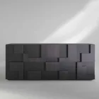 Konstrukcja kredens szczotkowana z drewna modrzewiowego obróbce cieplnej Azalea Viadurini