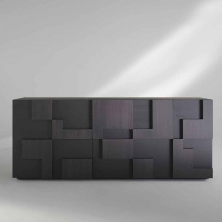 Konstrukcja kredens szczotkowana z drewna modrzewiowego obróbce cieplnej Azalea Viadurini