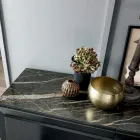 Drewniany Kredens 3-Drzwiowy z Pochyloną Krawędzią i Ceramicznym Blatem - Mondolfo Viadurini