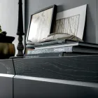 Drewniany Kredens 3-Drzwiowy z Pochyloną Krawędzią i Ceramicznym Blatem - Mondolfo Viadurini