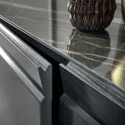 Drewniany Kredens 3-Drzwiowy z Pochyloną Krawędzią i Ceramicznym Blatem - Mondolfo Viadurini