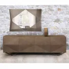 Drewniany kredens z 2 lub 4 drzwiami z kryształowymi półkami Made in Italy - Gardena Viadurini