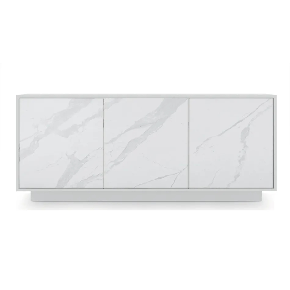 Drewniany kredens z 2 lub 3 drzwiami z laminatu HPL Wyprodukowano we Włoszech - Fiorenza Viadurini