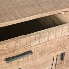 Kredens z drewna akacjowego i stali 2 drzwi i 3 szuflady Homemotion - Aimune Viadurini